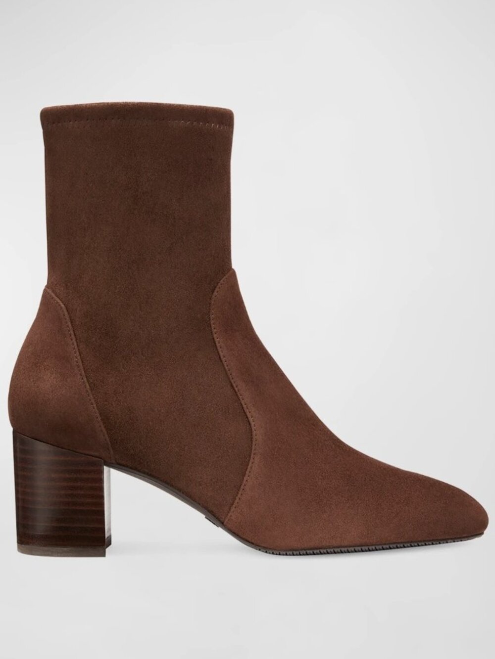 $650 STUART WEITZMAN Yuliana Stretch Suede SOCK Booties CHOCOLATE 7.5 (PD16)